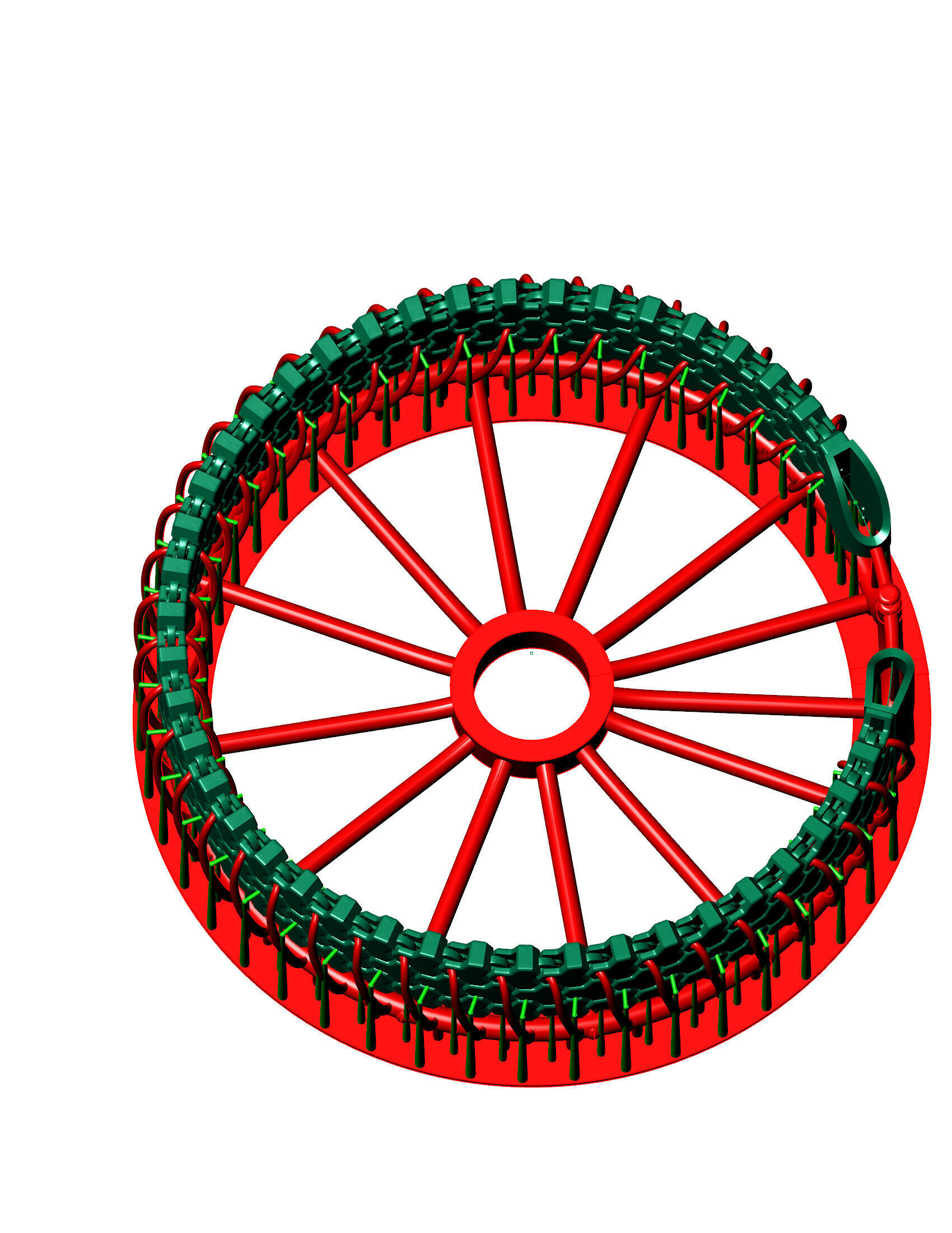 14 mm 3 Row Armor Spiral Full Bracelet ready to print  3D print model_5