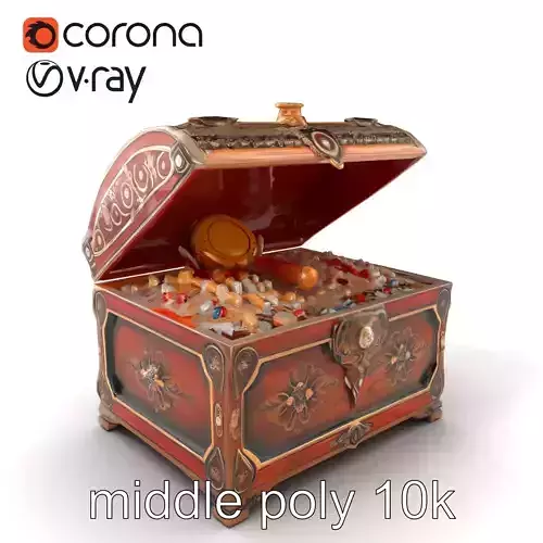 Opulent Jewelry Chest Treasure model pack