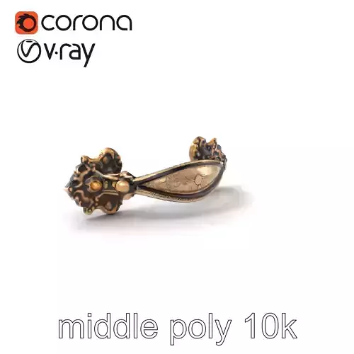 Victorian Ornate Handle Metal Craft model pack Low-poly 3D model