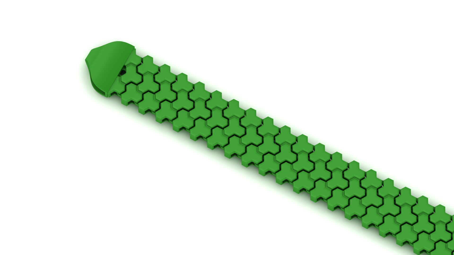 15 mm 3 Row Armor Strick Full Bracelet ready to print 3D print model_1