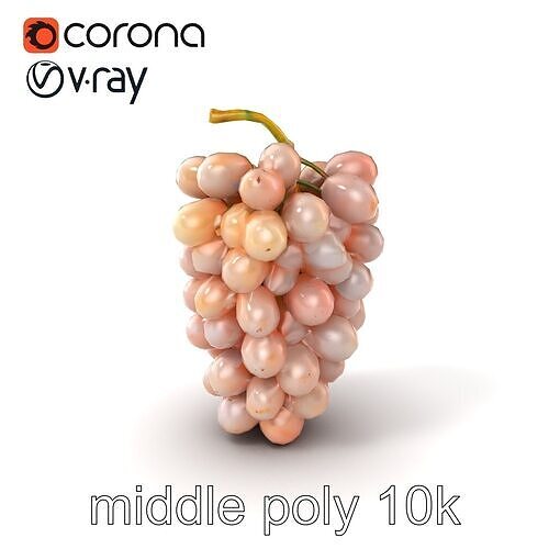 Pastel Grape Cluster Delicate Model Pack Low-poly 3D model