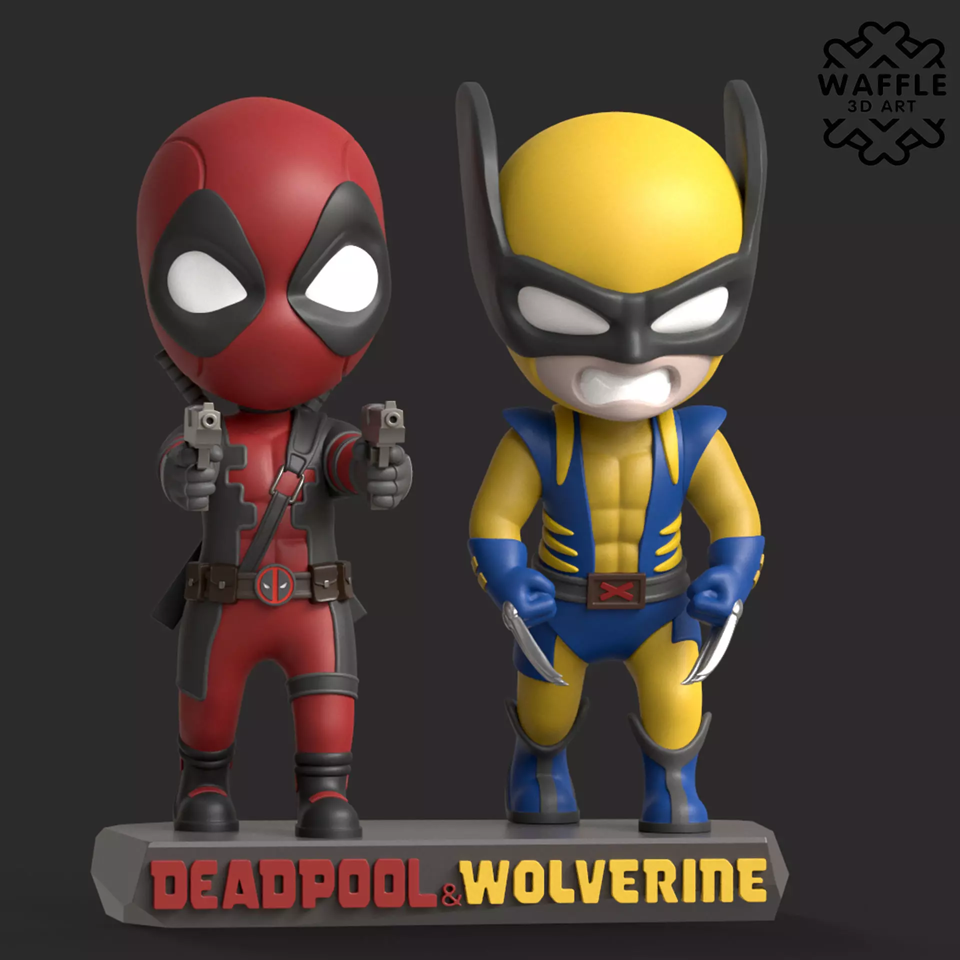 CHIBI DEADPOOL AND WOLVERINE 3D print model