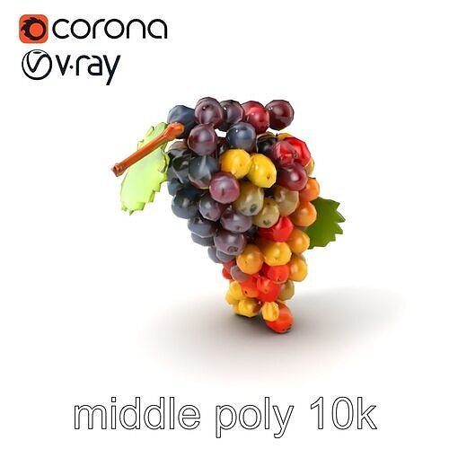 Grapevine Harvest Bunch 3D Model Pack Low-poly 3D model