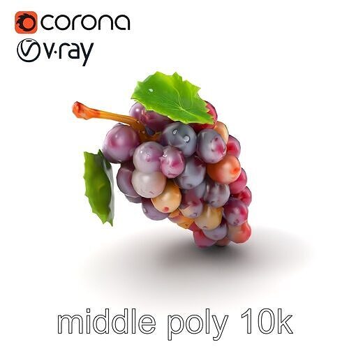 Dewy Grape Bunch Sculpture Model Pack Low-poly 3D model