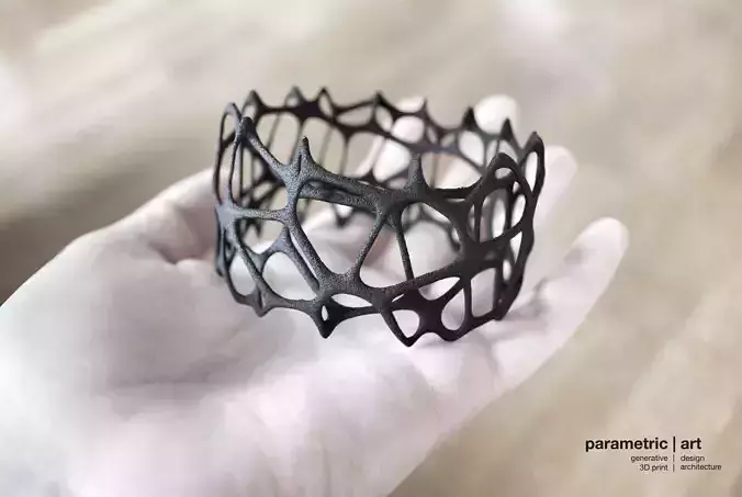 Voronoi Douleshell Generative 3D Printed Bracelet