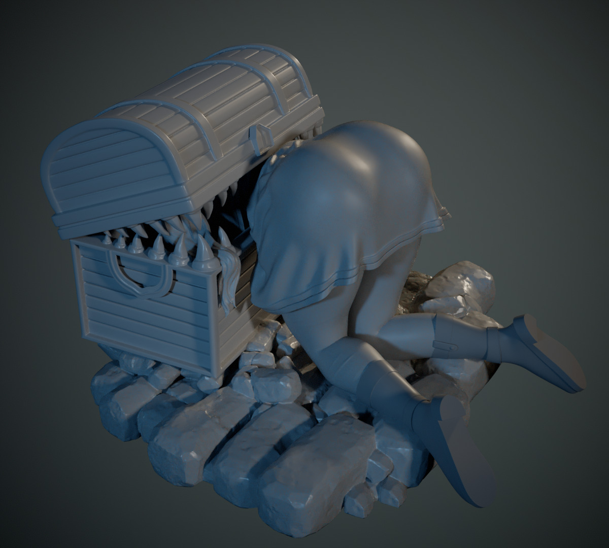 Frieren and Chest  3D print model_3