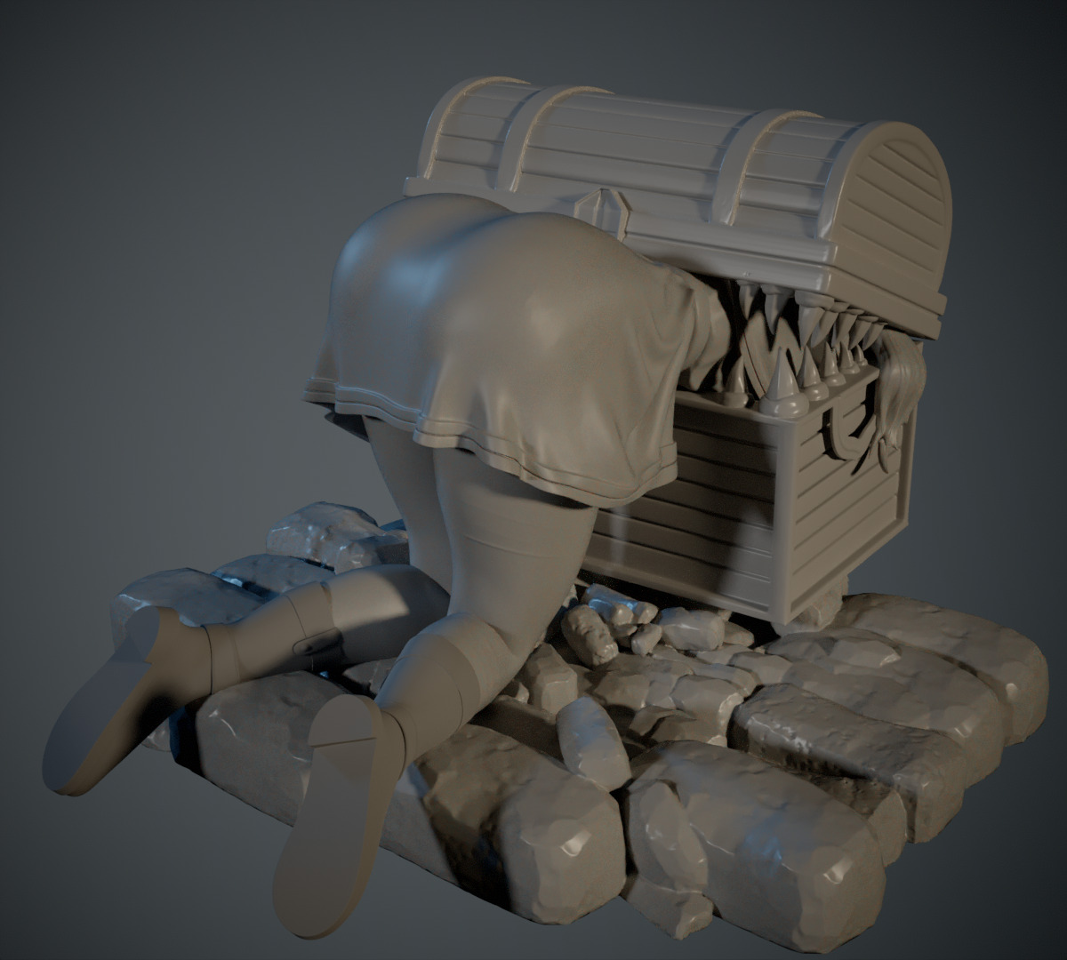 Frieren and Chest  3D print model_2