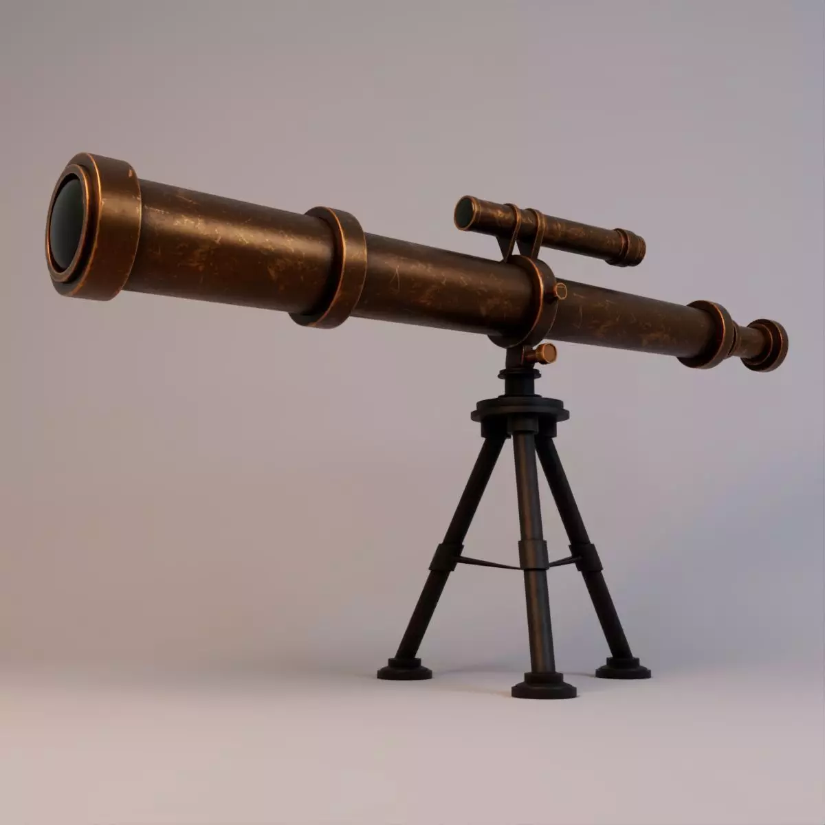 Realistic Astronomical Telescope Low-poly 3D model_0