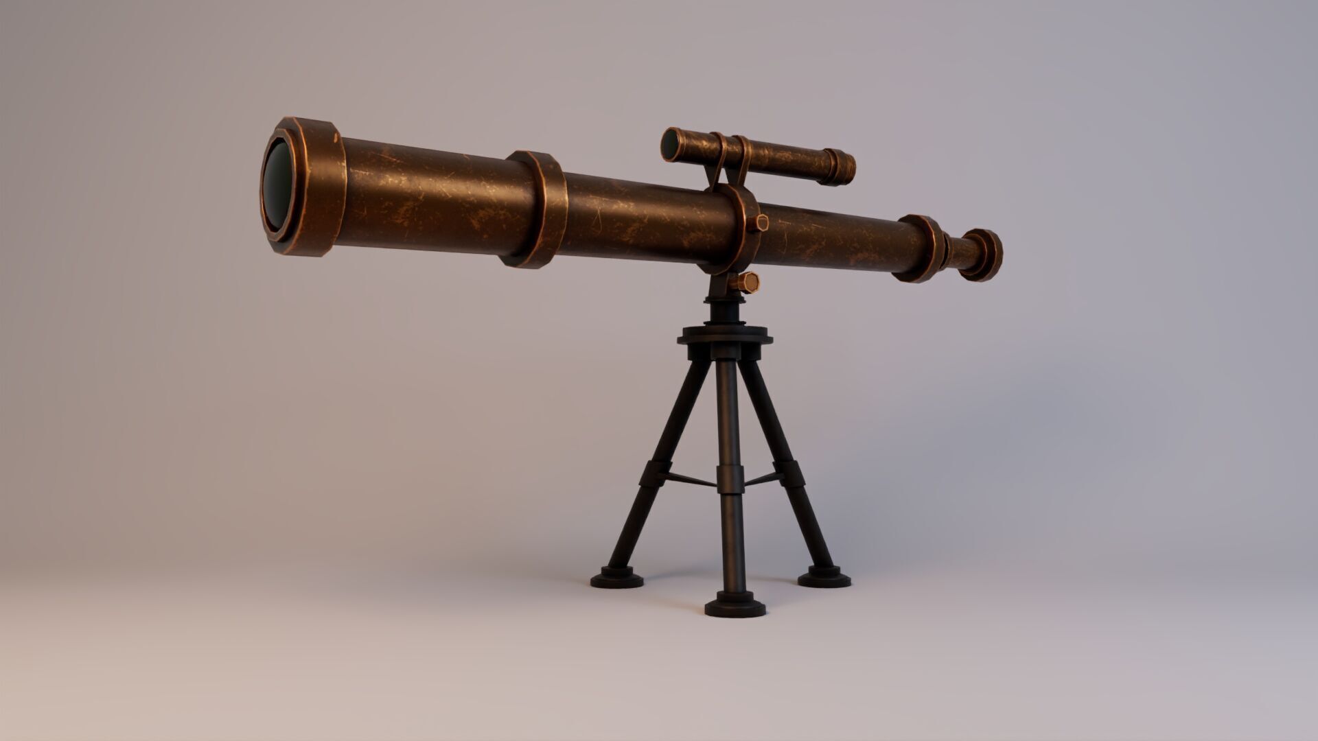Realistic Astronomical Telescope Low-poly 3D model_2