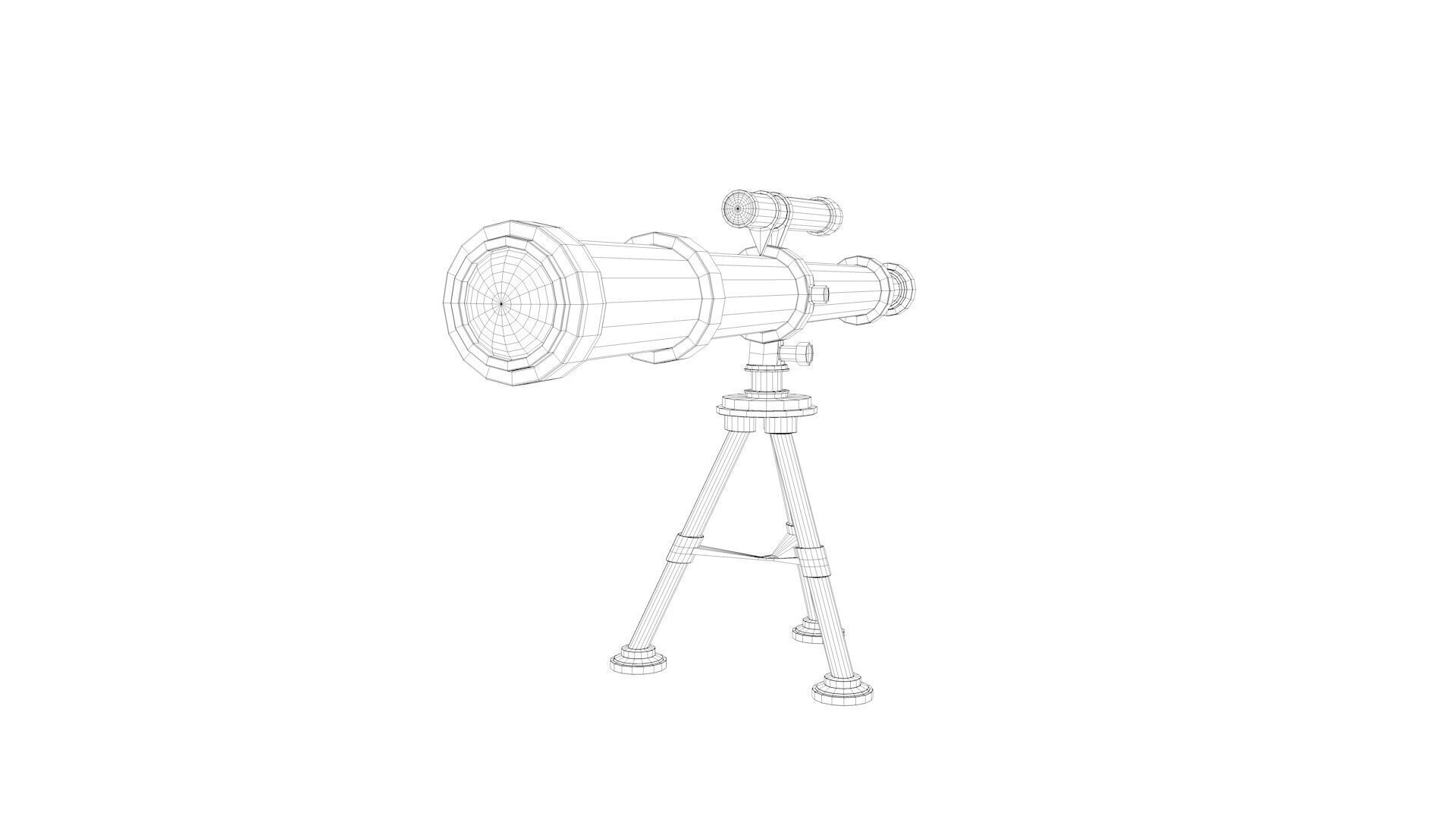 Realistic Astronomical Telescope Low-poly 3D model_16