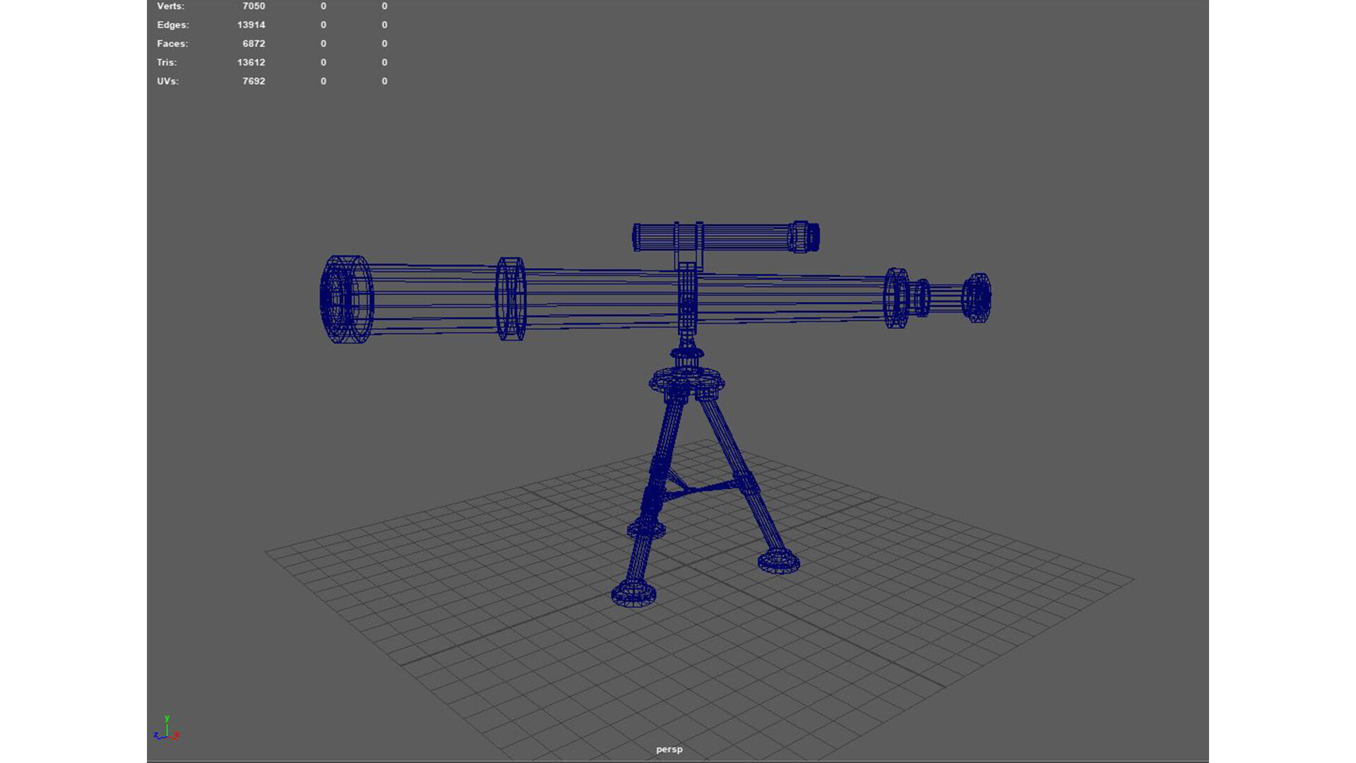 Realistic Astronomical Telescope Low-poly 3D model_14