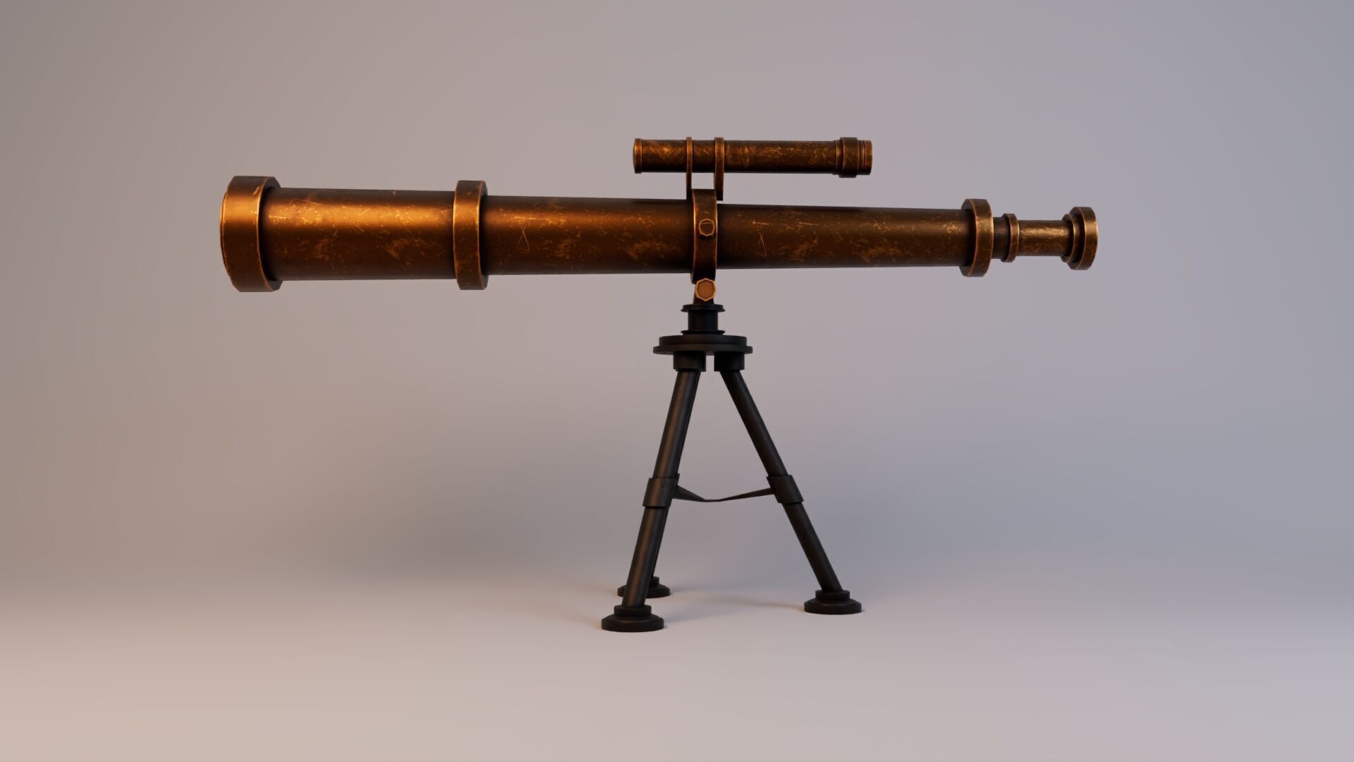 Realistic Astronomical Telescope Low-poly 3D model_3