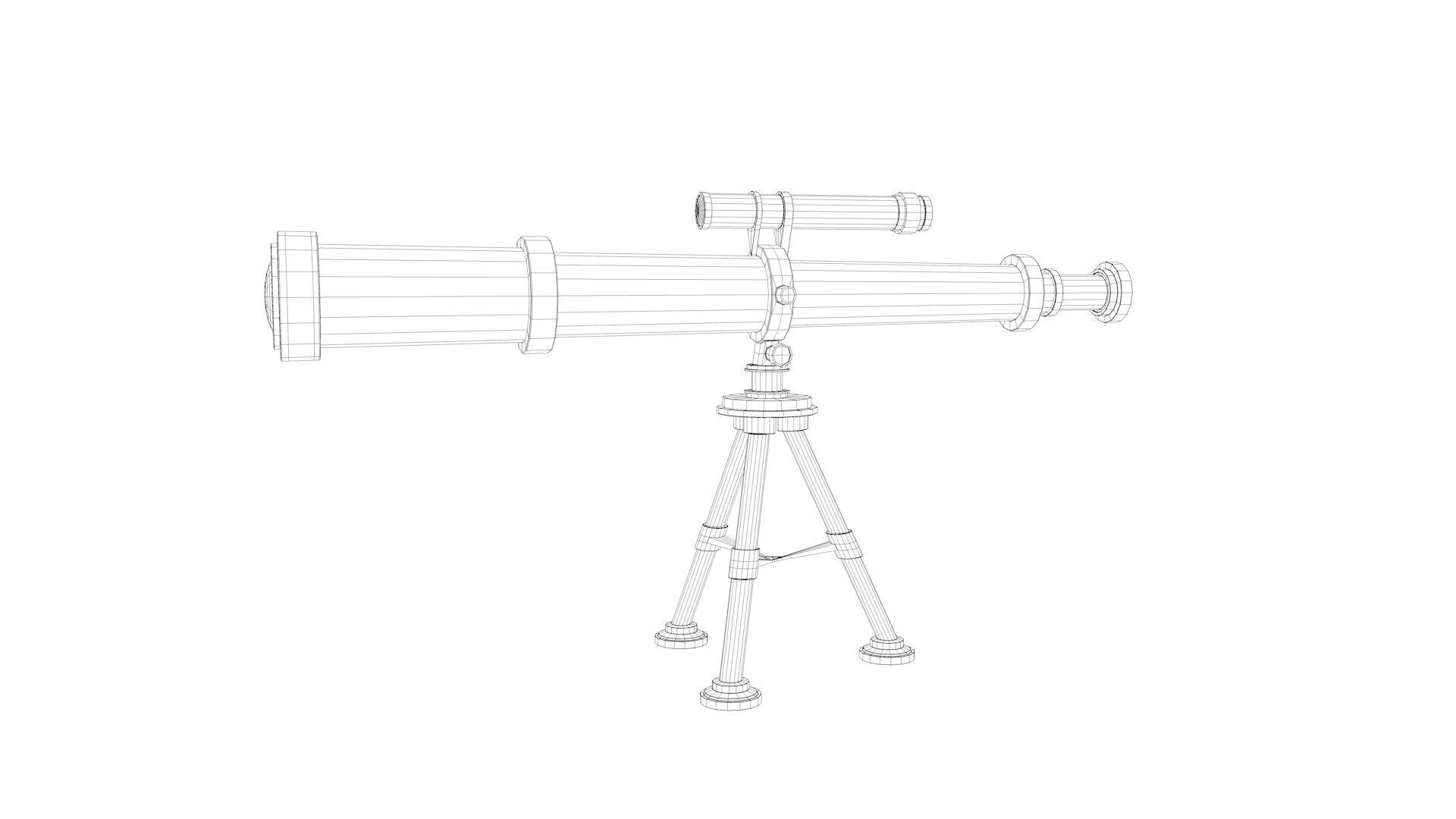 Realistic Astronomical Telescope Low-poly 3D model_15