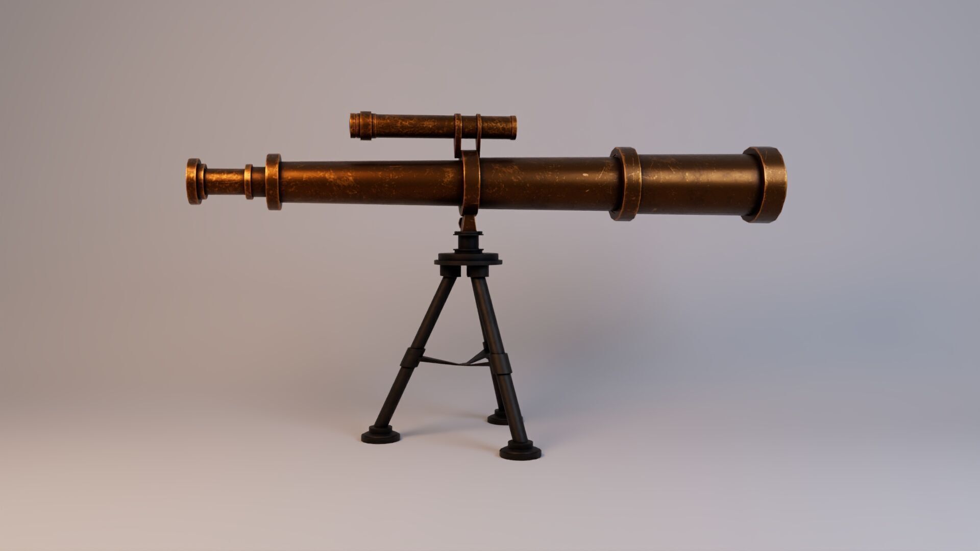 Realistic Astronomical Telescope Low-poly 3D model_6
