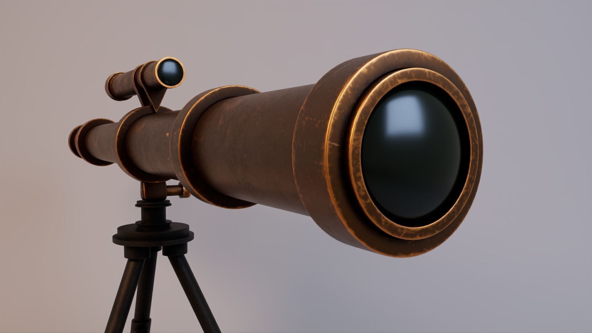 Realistic Astronomical Telescope Low-poly 3D model_8