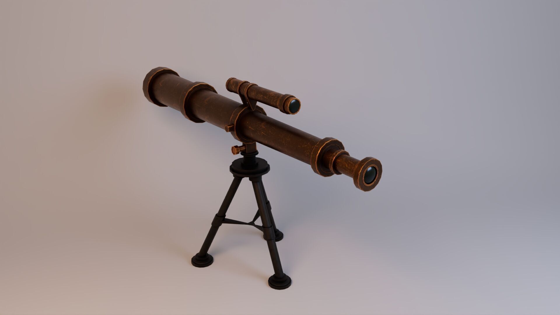 Realistic Astronomical Telescope Low-poly 3D model_4