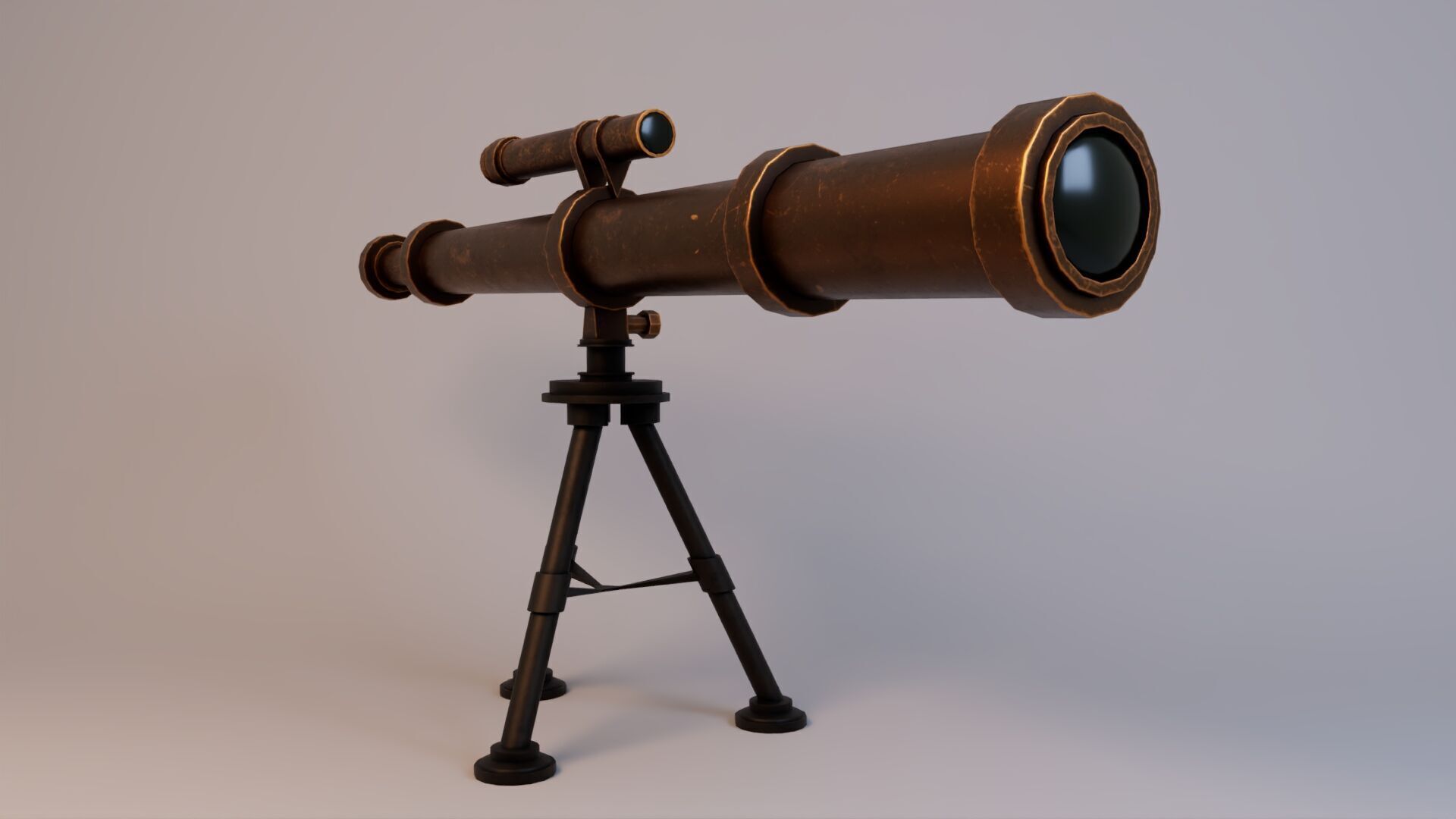 Realistic Astronomical Telescope Low-poly 3D model_7