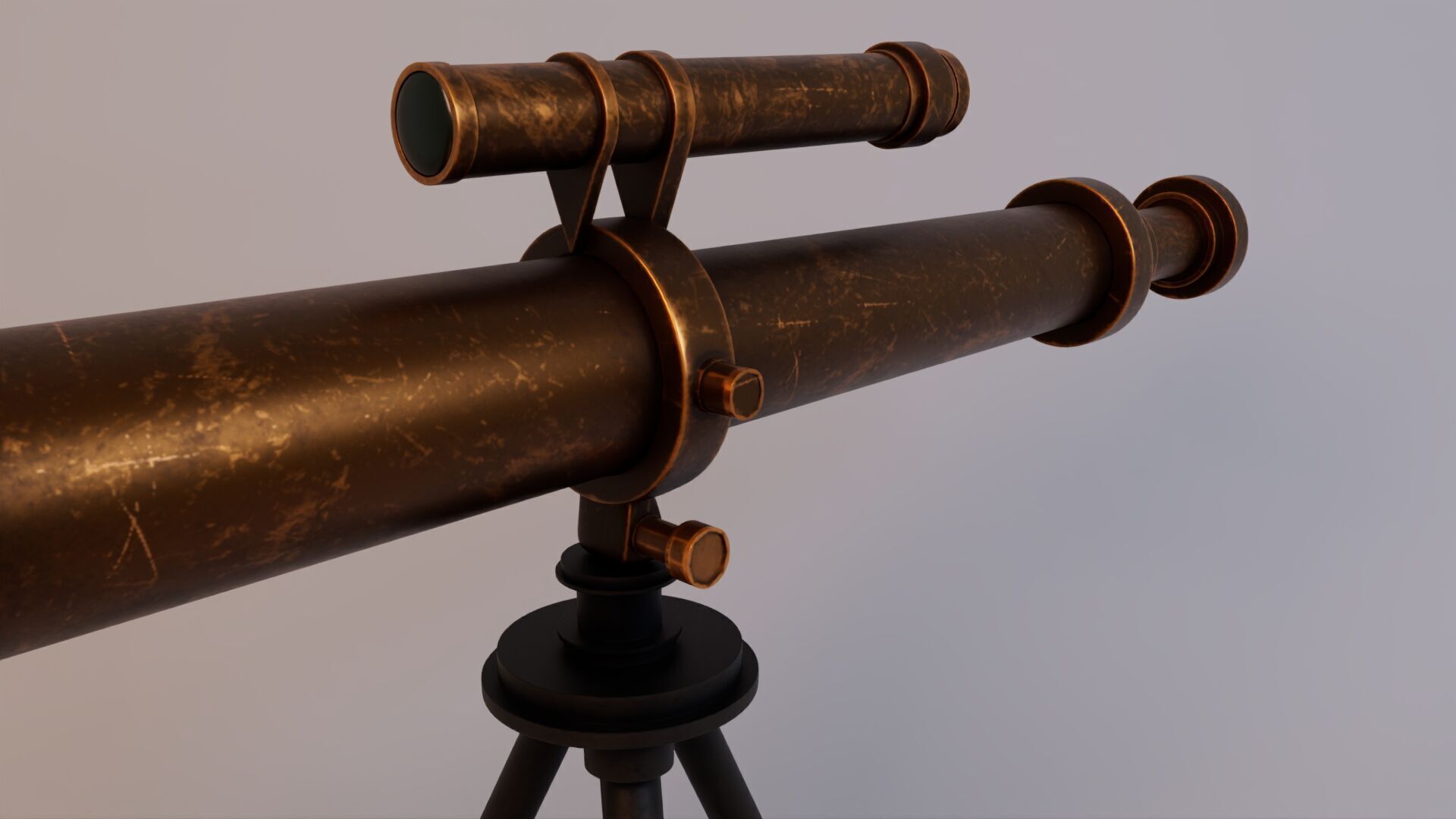 Realistic Astronomical Telescope Low-poly 3D model_9