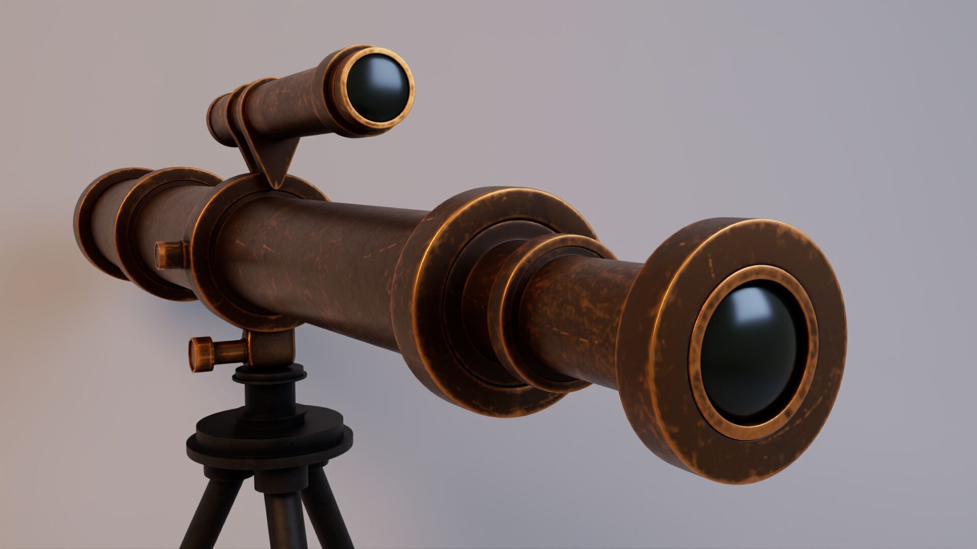 Realistic Astronomical Telescope Low-poly 3D model_12