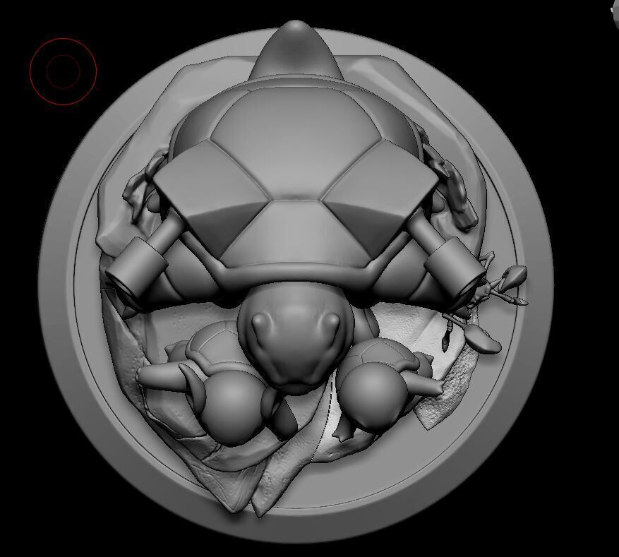 Squirtle Wartortle Blastoise statue 3D print model_8