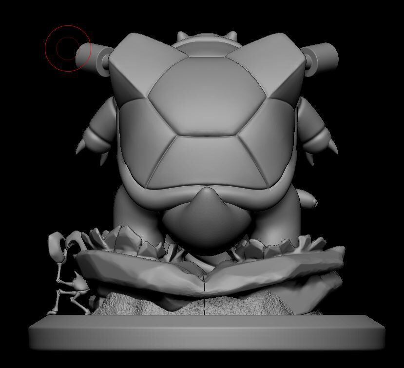 Squirtle Wartortle Blastoise statue 3D print model_6