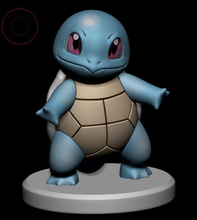 Squirtle Wartortle Blastoise statue 3D print model_2