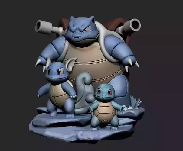 Squirtle Wartortle Blastoise statue
