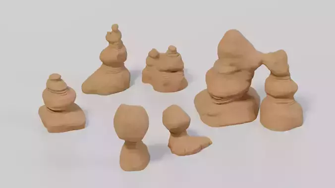 Model Railway - HO Scale Landscape - Thunder Mountain Hoodoos 3D print model