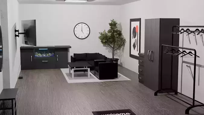 Modern Black White Room