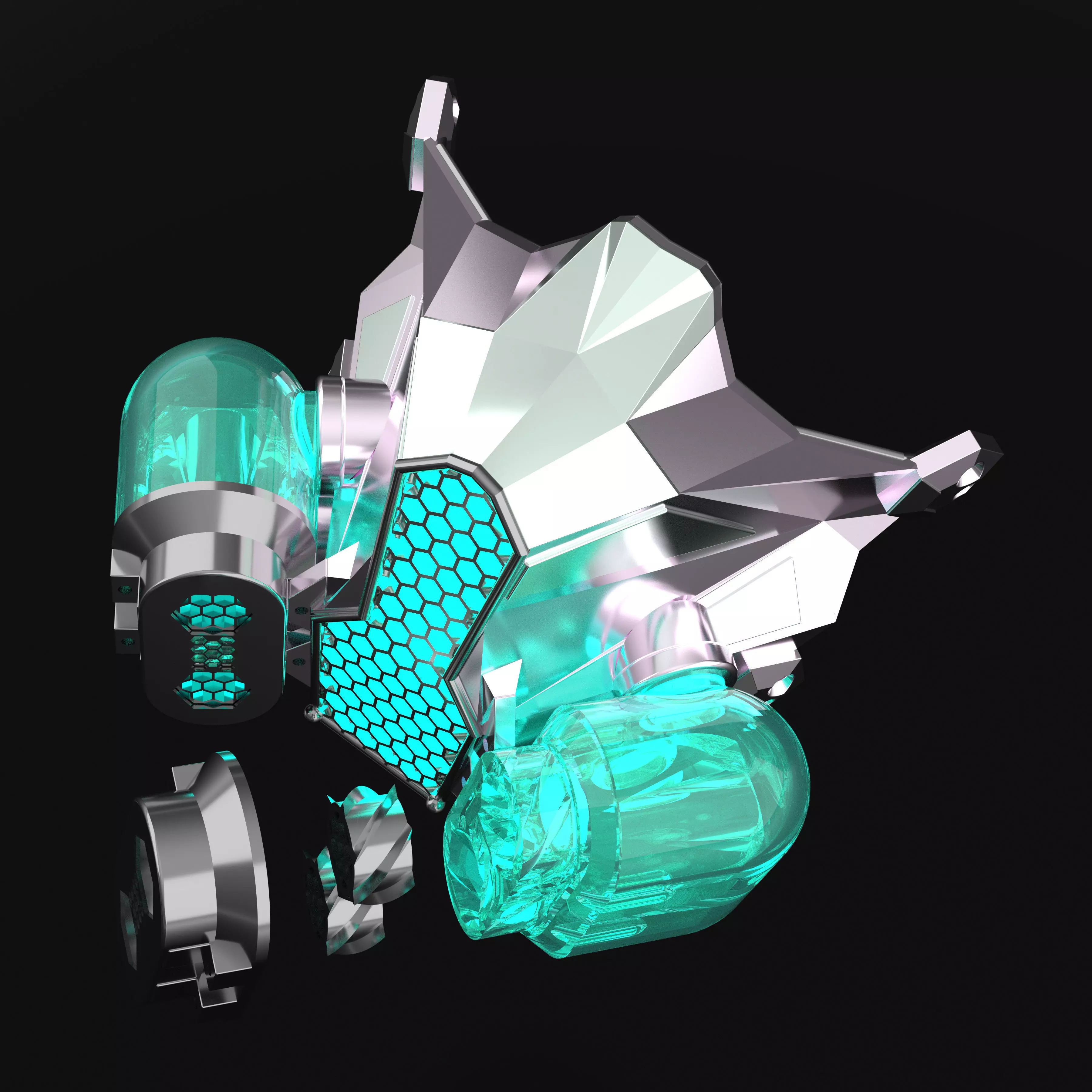 FUNCTIONAL CYBER GASMASK MK2 3D print model