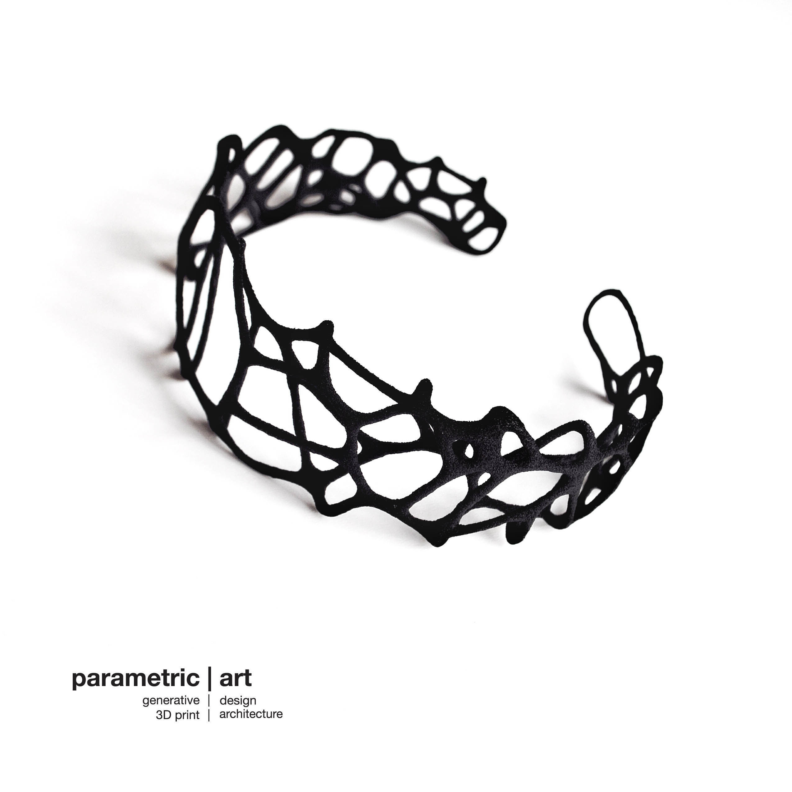 Voronoi Doubleshell Generative Cuff 3D printed Bracelet 3D print model_1