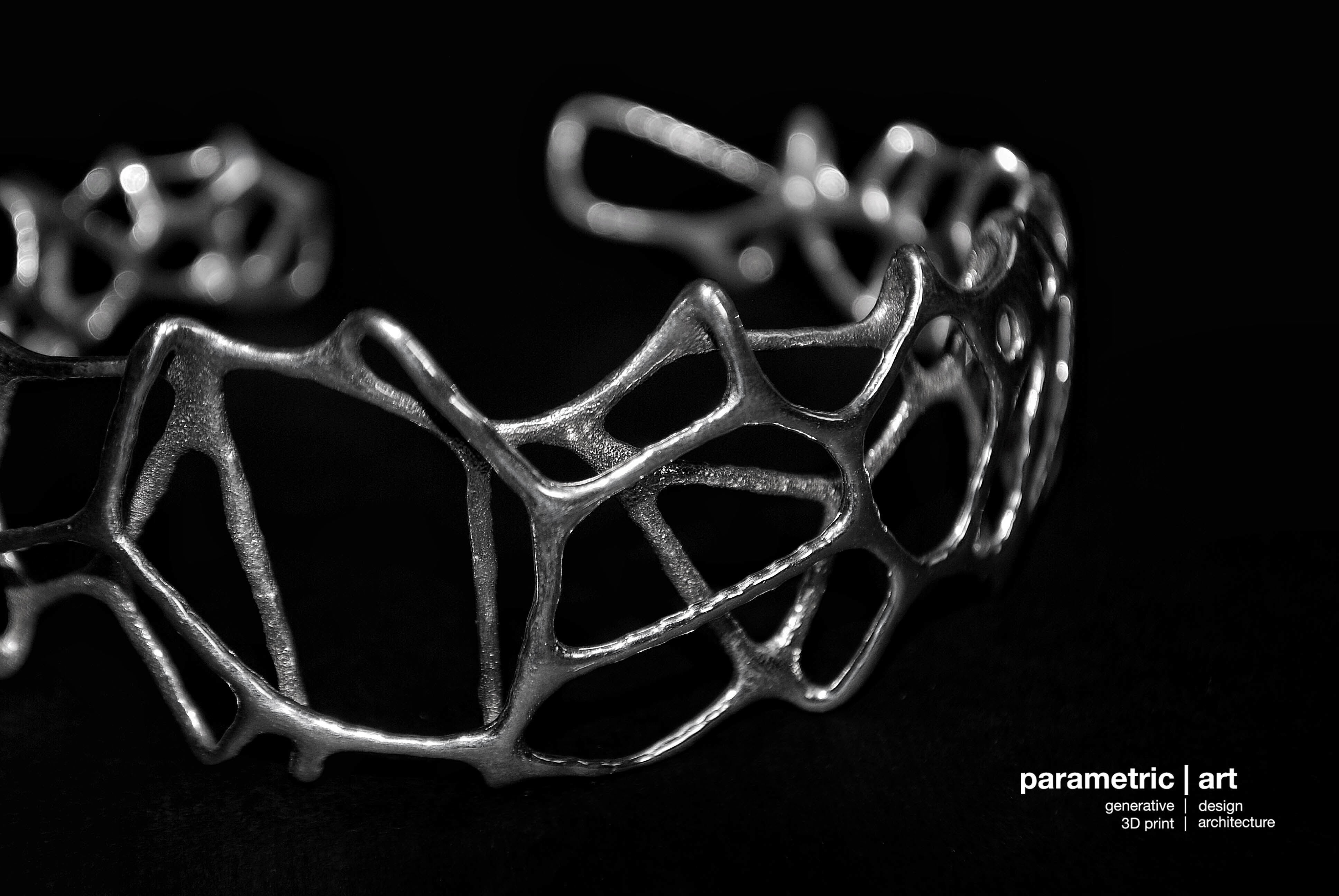 Voronoi Doubleshell Generative Cuff 3D printed Bracelet 3D print model_2