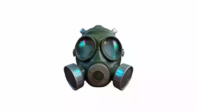  3d Model Gas Mask With Holographic Display