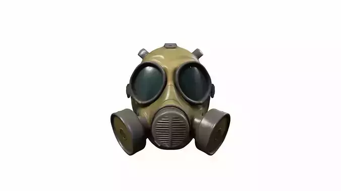  3d Model Gas Mask With Holographic Display
