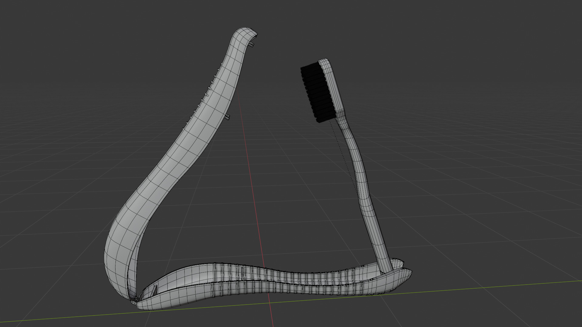 toothbrush Folding Low-poly 3D model_5