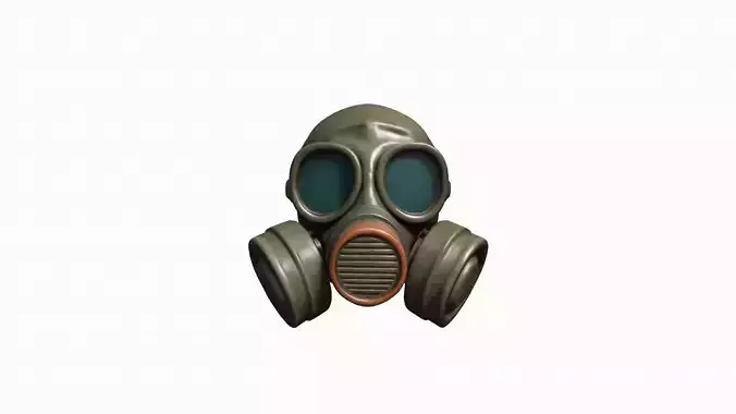  3d Model Gas Mask With Holographic Display