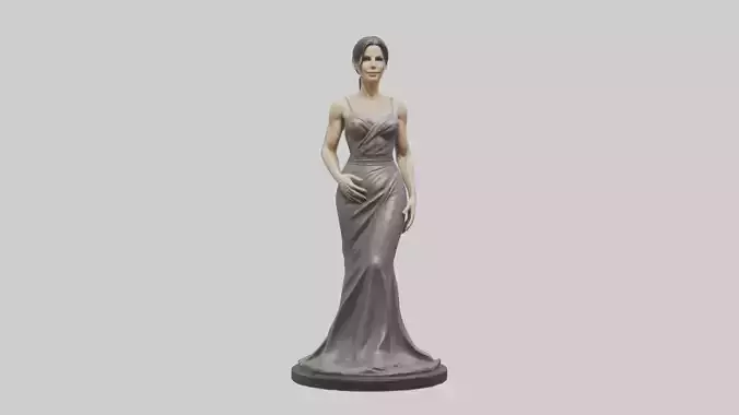 Sandra Bullock statue model Low-poly 3D model