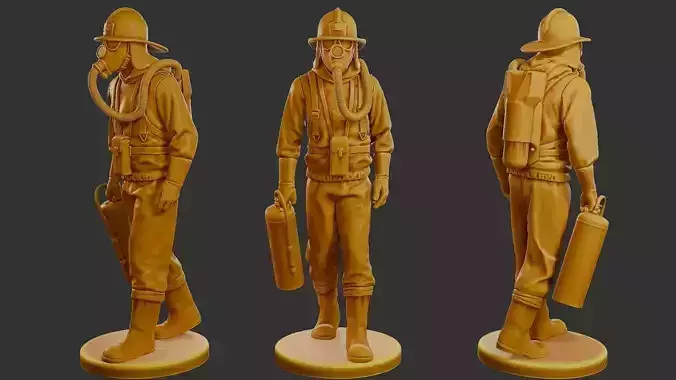 Czechoslovakian firefighter 90s 002 3D print model