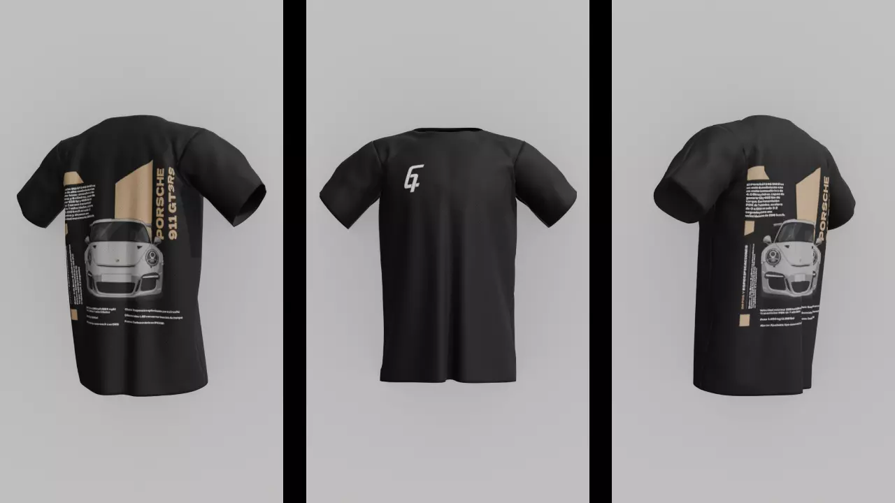 3D T-Shirt Animation -360 Rotation mockup Low-poly 3D model_0