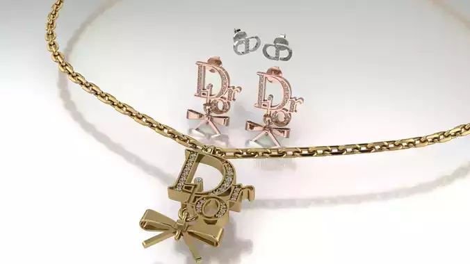 The SET DIOR Jewelery 3D printed model 3D print model