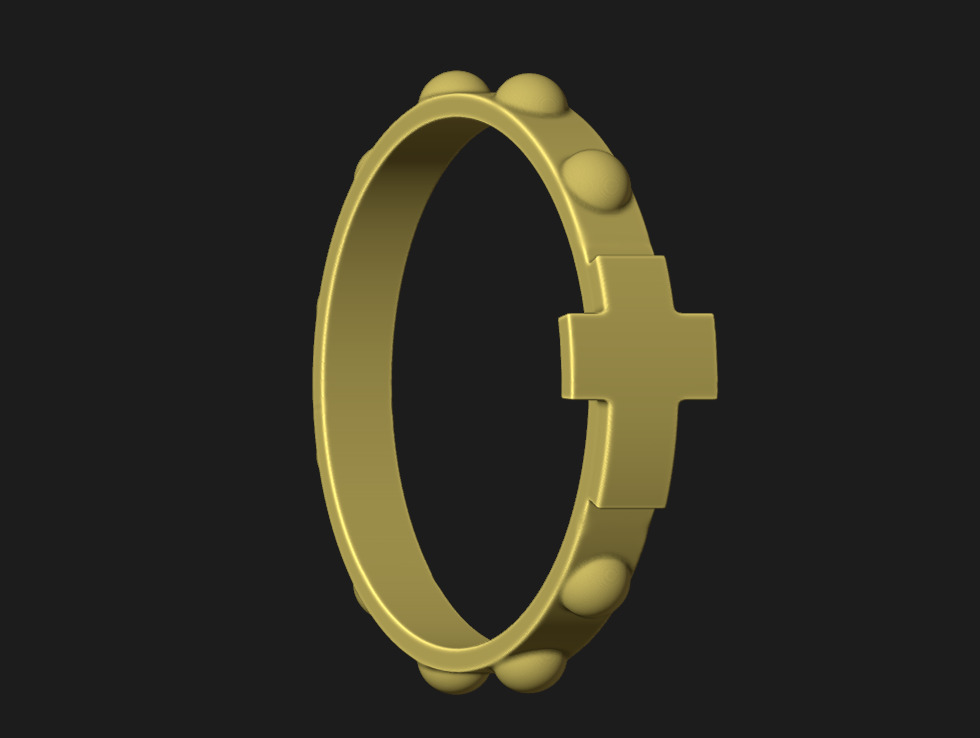 Rosary ring 3D print model_6