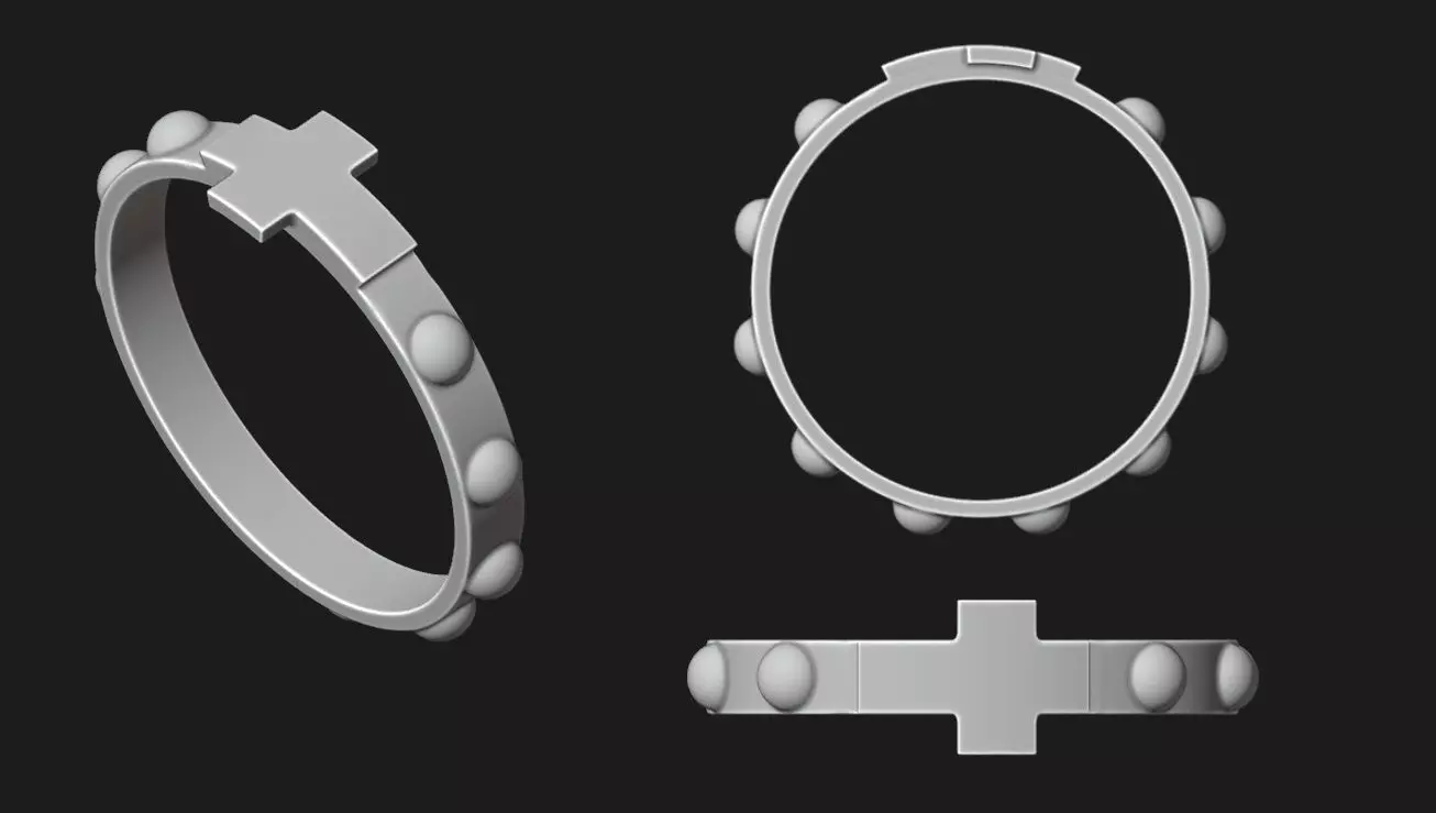 Rosary ring 3D print model_0