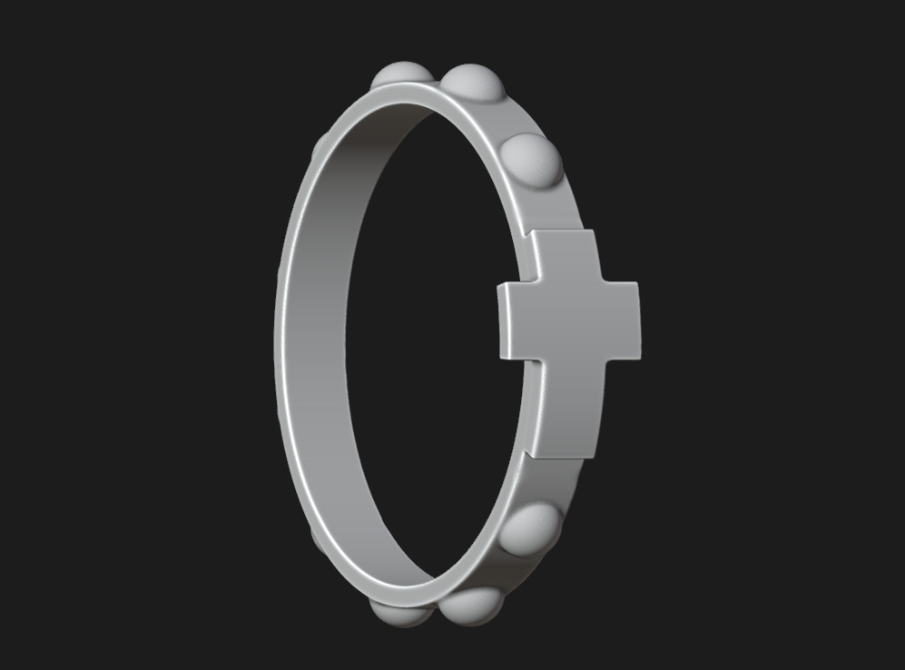 Rosary ring 3D print model_1