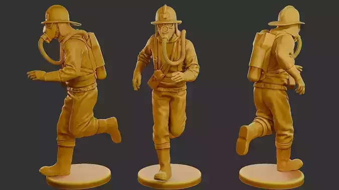 Czechoslovakian firefighter 90s 003 3D print model