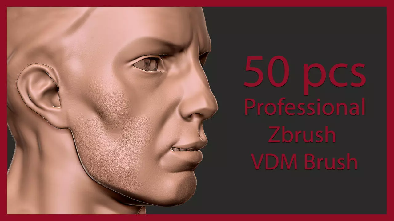 Zbrush 50 Human Skin VDM Brush - add skin to your Characters 3D model