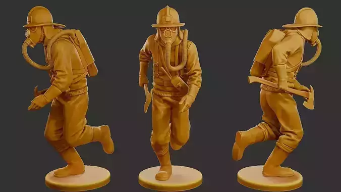 Czechoslovakian firefighter 90s 004 3D print model