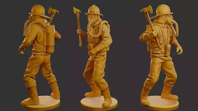 Czechoslovakian firefighter 90s 005 3D print model