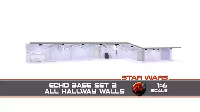 Echo Base Set 2 Hallway panels 1-6 scale Hottoys  3D print model