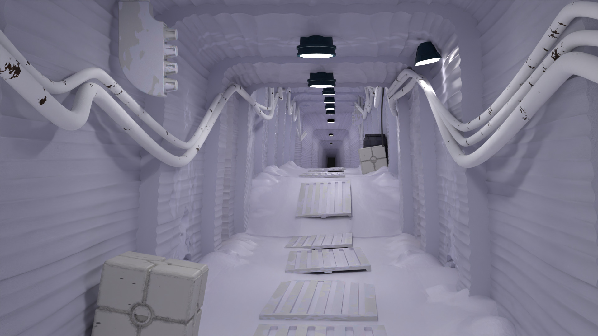 Echo Base Set 2 Hallway panels 1-12 scale Blackseries 3D print model_1