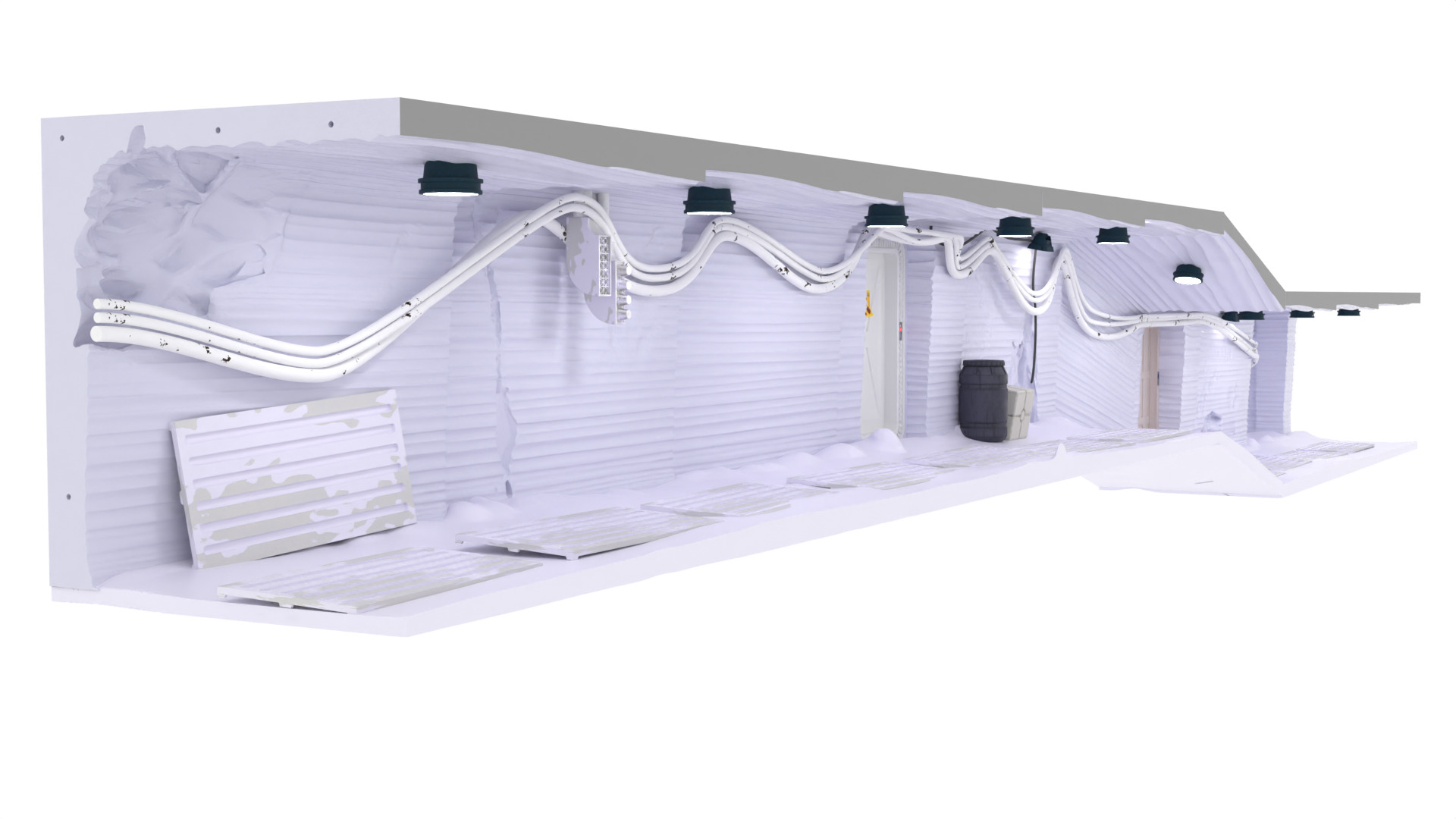 Echo Base Set 2 Hallway panels 1-12 scale Blackseries 3D print model_4